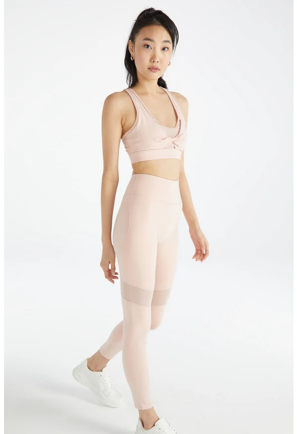 Mesh Insert Twist Front Active Sports Bra - Image 4