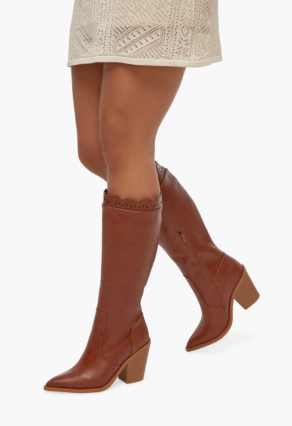 Michele Eyelet Heeled Boot - Image 5