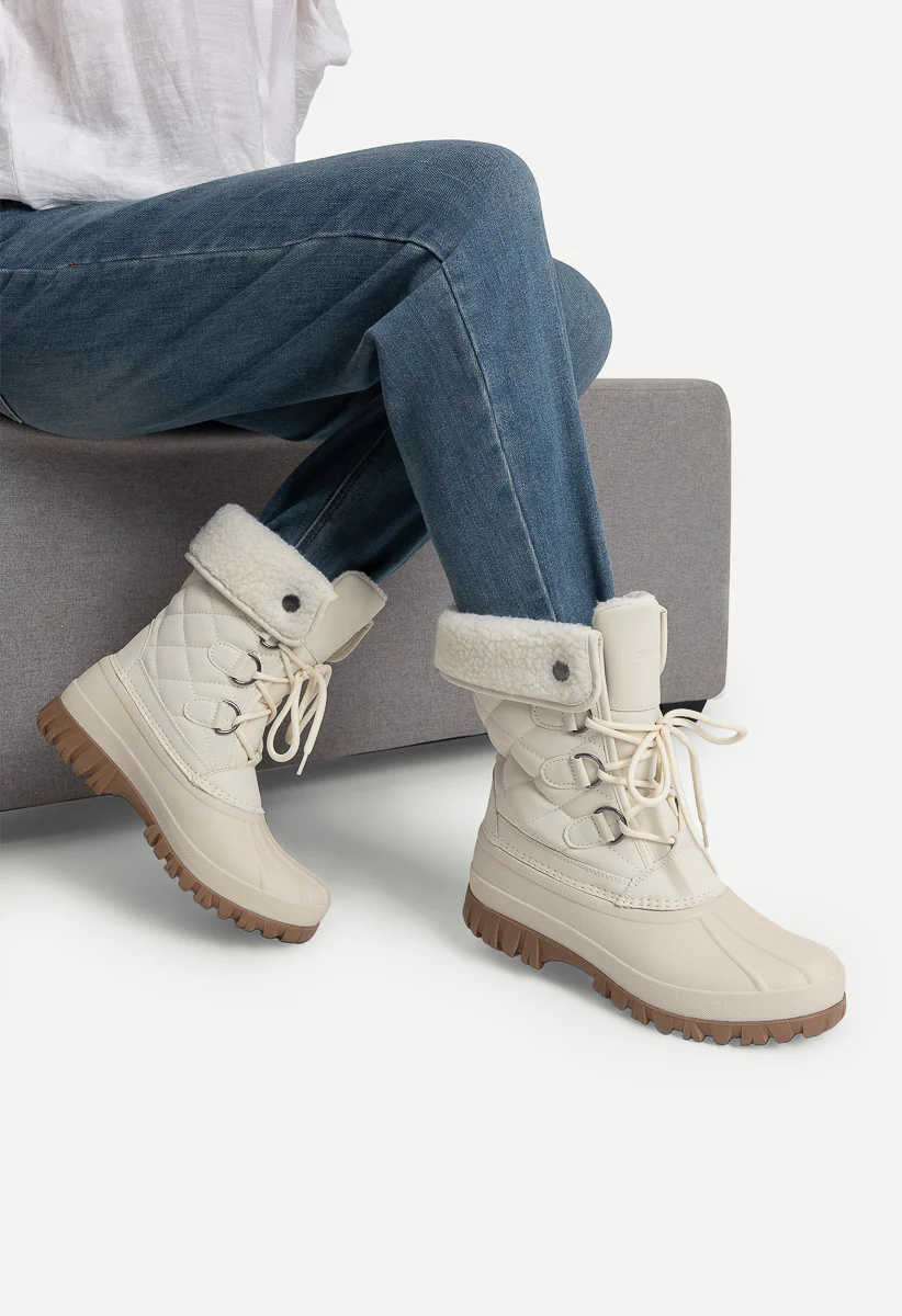 Mid Calf Waterproof Lined Duck Snow Boots - Image 2