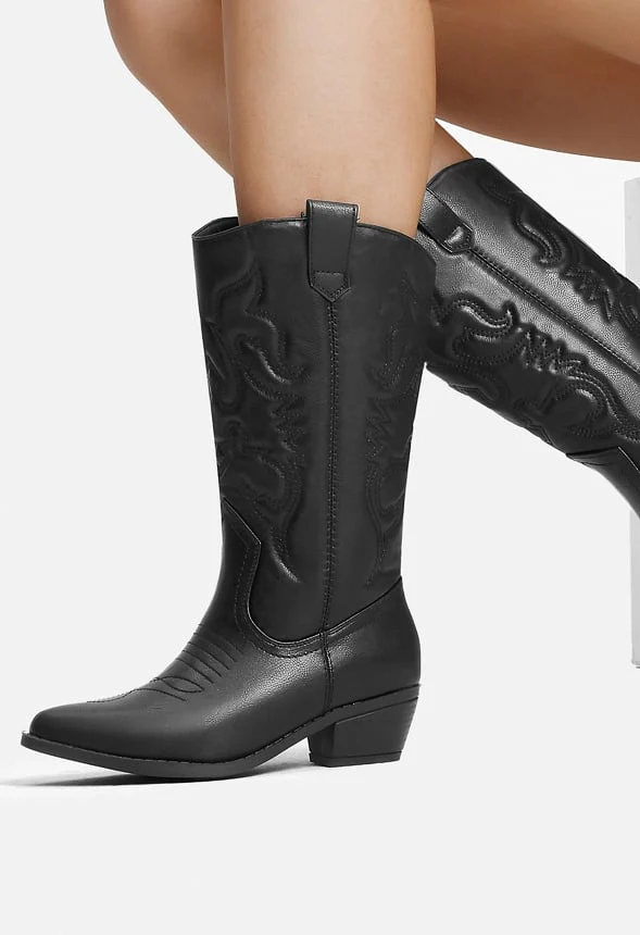 Mid Calf Western Cowboy Boot - Image 2