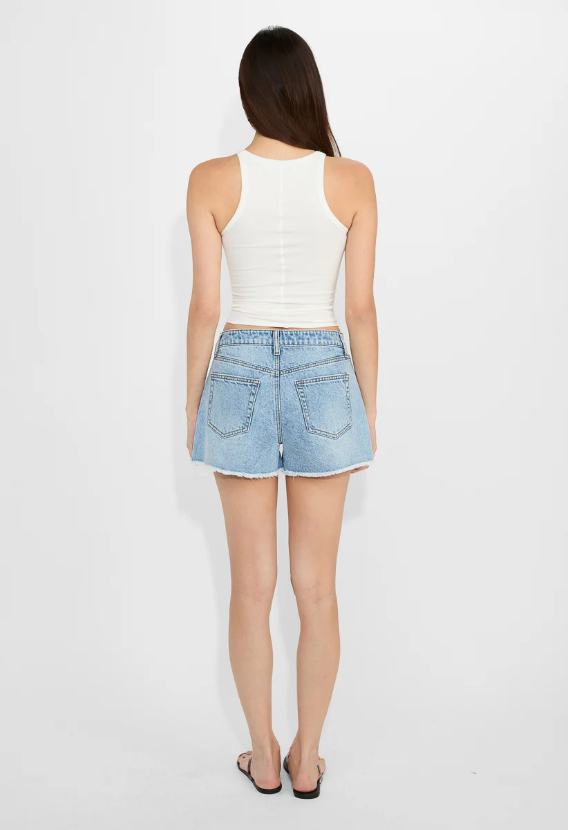 Mid Rise Denim Shorts - Image 5
