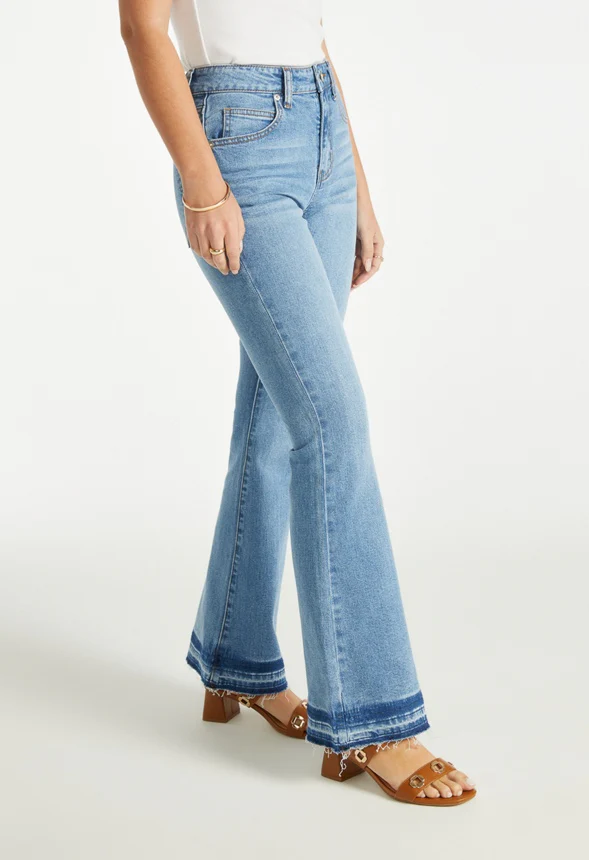 Mid Rise Flare Denim Jeans - Image 3