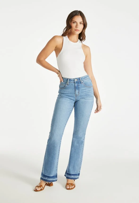 Mid Rise Flare Denim Jeans - Image 6