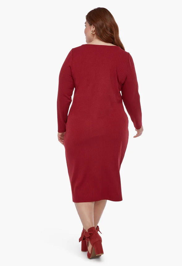 Midi Knit Dress - Image 3