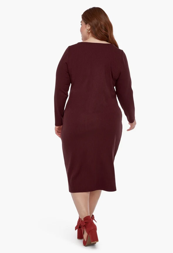 Plus Size Midi Knit Dress - Image 2