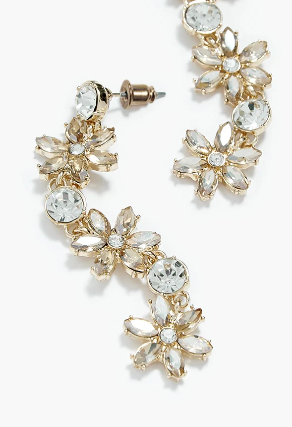 Mila Flower Drop Earrings - Image 2