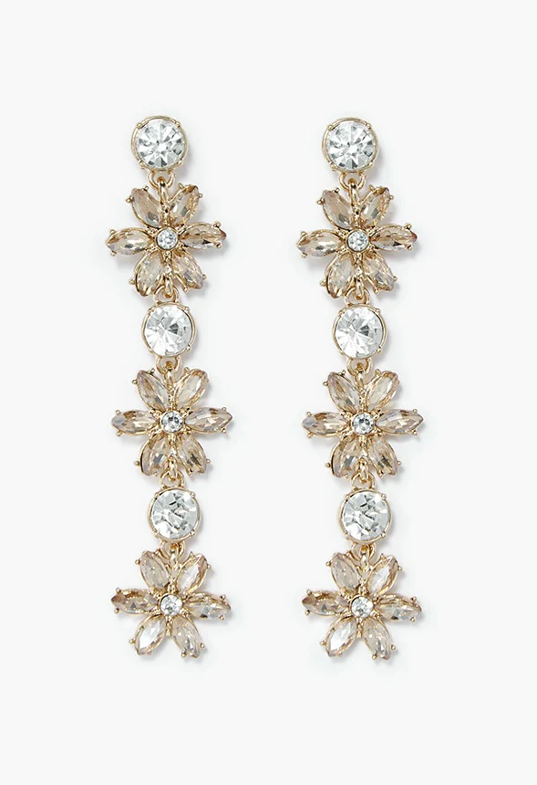Mila Flower Drop Earrings - Image 3