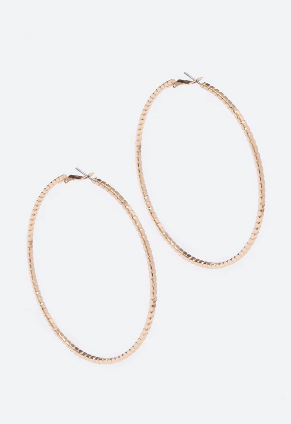 Mila Textured Oversized Hoop Earrings - Image 2