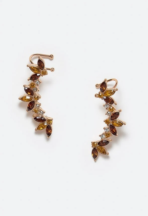 Mina Glass Navette Stone Ear Climber - Image 2