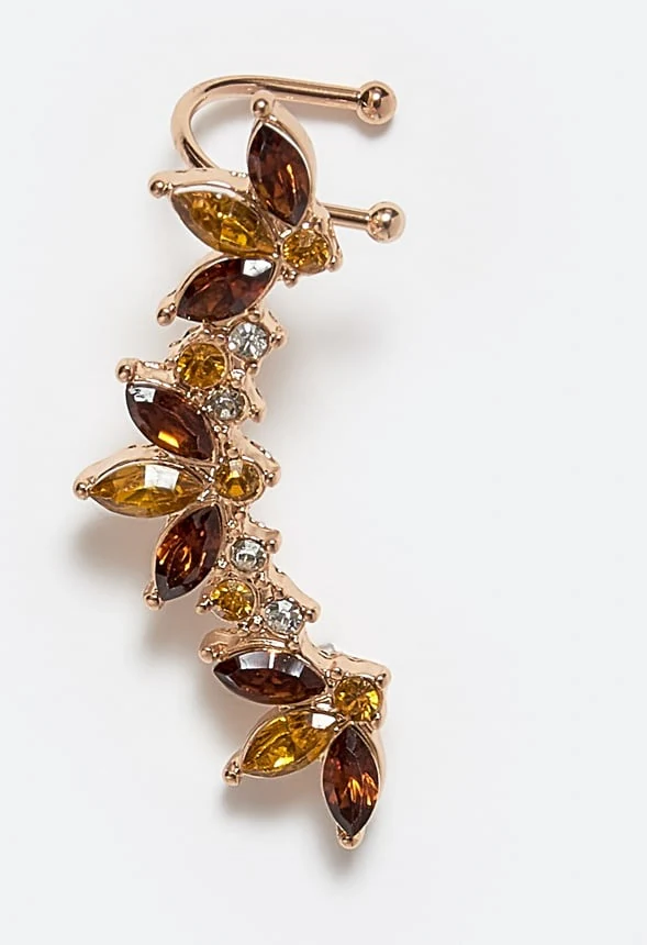 Mina Glass Navette Stone Ear Climber - Image 4