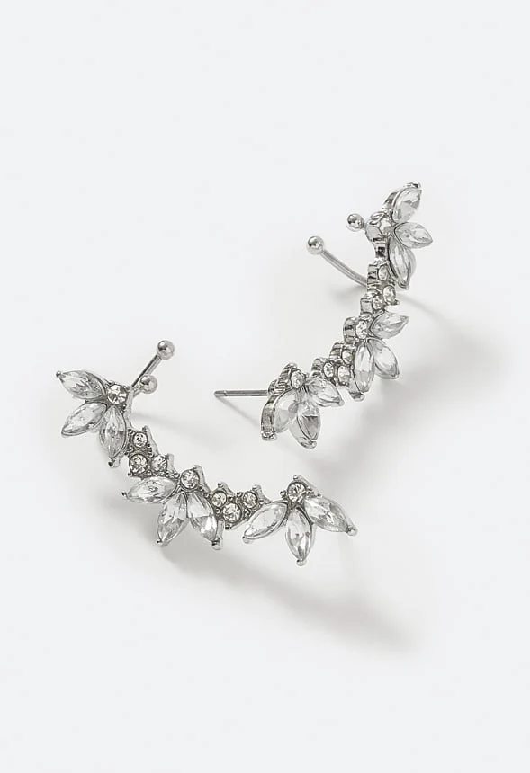 Mina Glass Navette Stone Ear Climber - Image 2