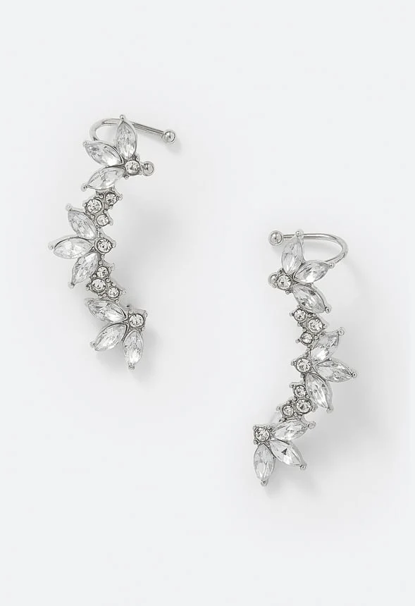 Mina Glass Navette Stone Ear Climber - Image 3