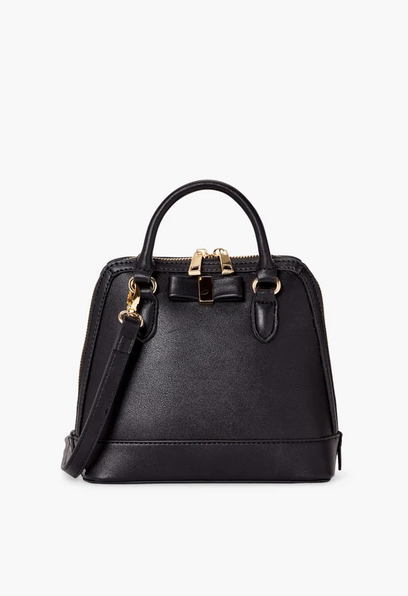 Mini Dome Satchel With Bow Trim