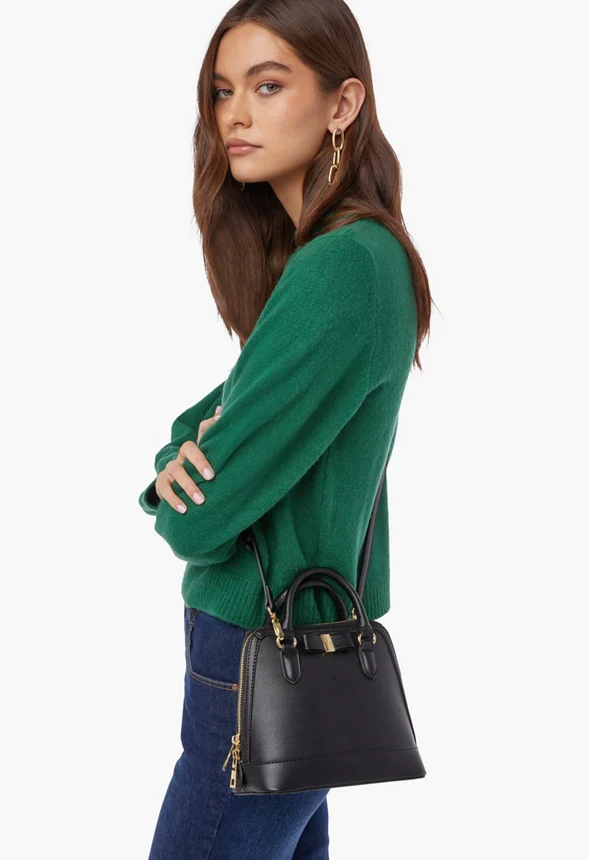 Mini Dome Satchel With Bow Trim - Image 3