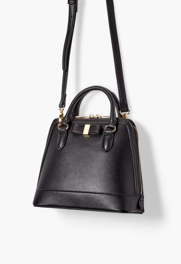 Mini Dome Satchel With Bow Trim - Image 4