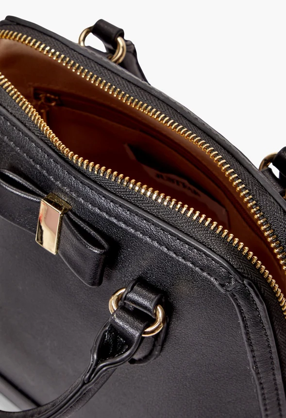 Mini Dome Satchel With Bow Trim - Image 5