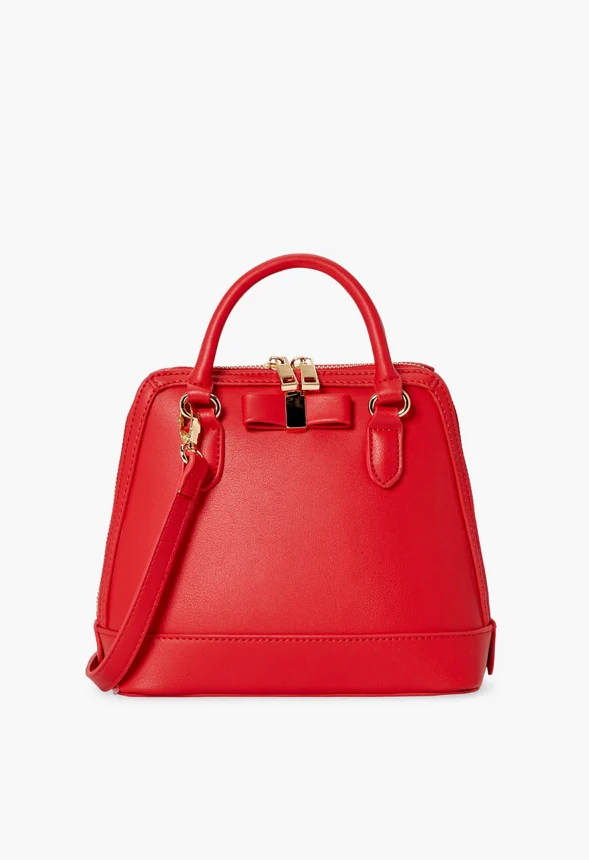 Mini Dome Satchel With Bow Trim - Image 3