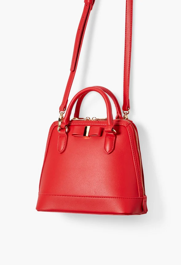 Mini Dome Satchel With Bow Trim - Image 4