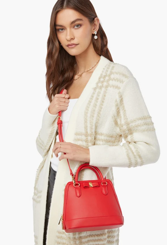 Mini Dome Satchel With Bow Trim - Image 6