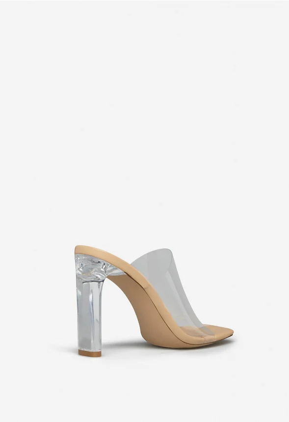 Mirta Block Heel Lucite Sandal - Image 3