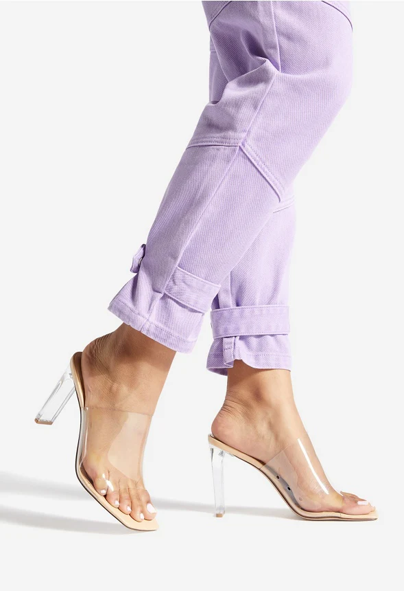Mirta Block Heel Lucite Sandal - Image 5