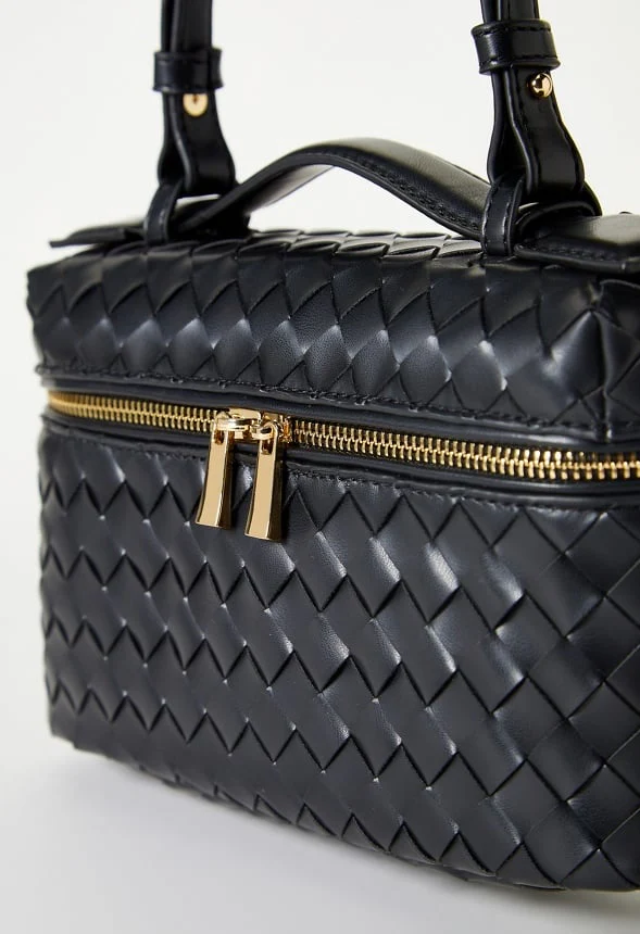 Mixed Material Top Handle Crossbody - Image 5