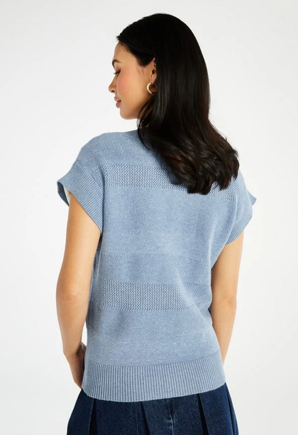 Mixed Stitch Sweater Vest - Image 2