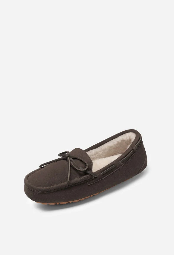 Moccasin Slippers with Faux Fur - Image 4