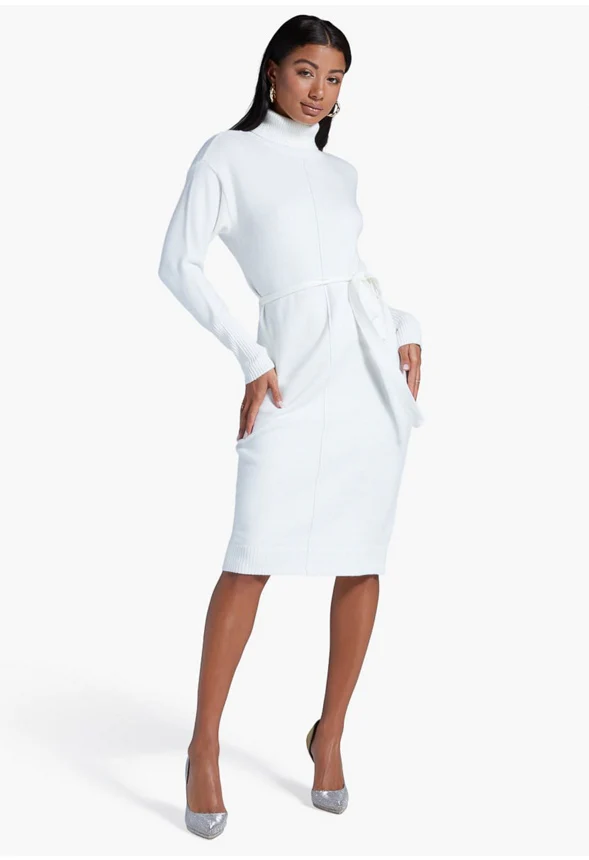 Mock Neck Sweater Dress - Image 4