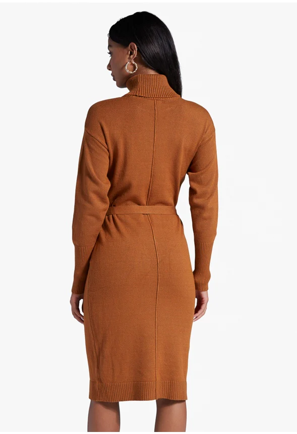 Mock Neck Sweater Dress - Image 2