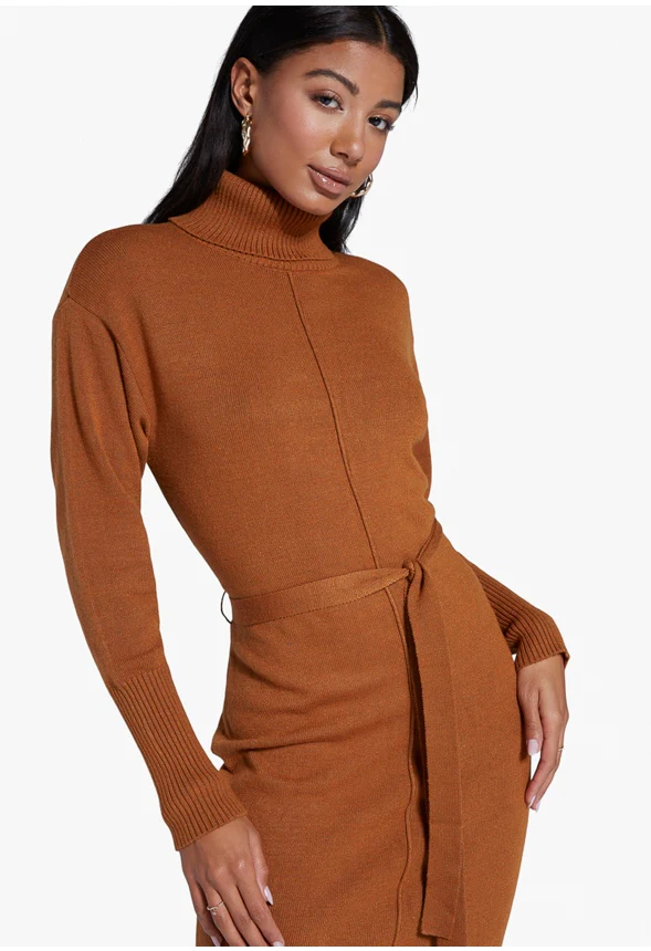 Mock Neck Sweater Dress - Image 3