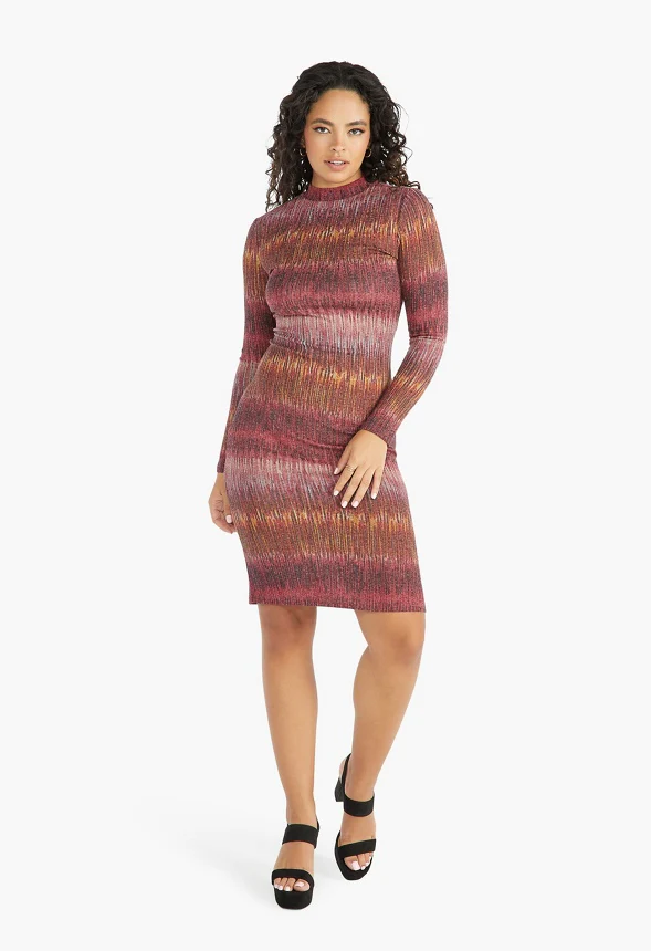 Mock Neck Midi Dress - Image 3