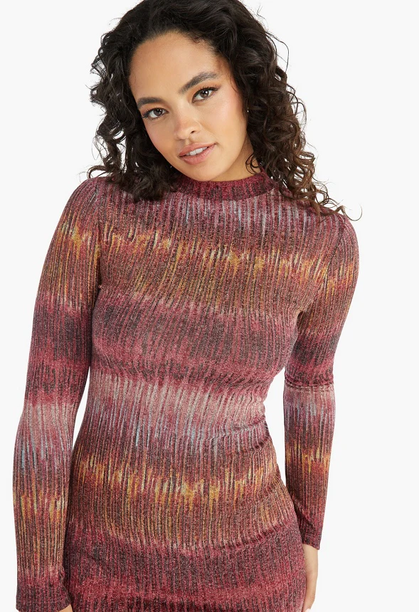 Mock Neck Midi Dress - Image 4