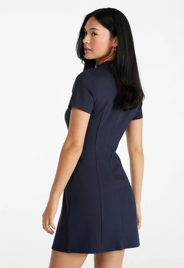 Mock Neck Mini Dress - Image 2