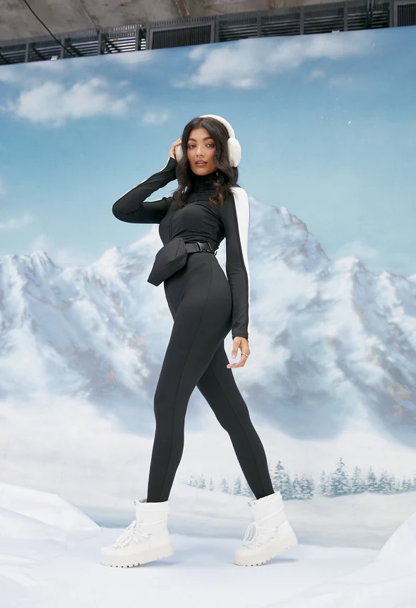 Mock Neck Onesie Jumpsuit - Image 2