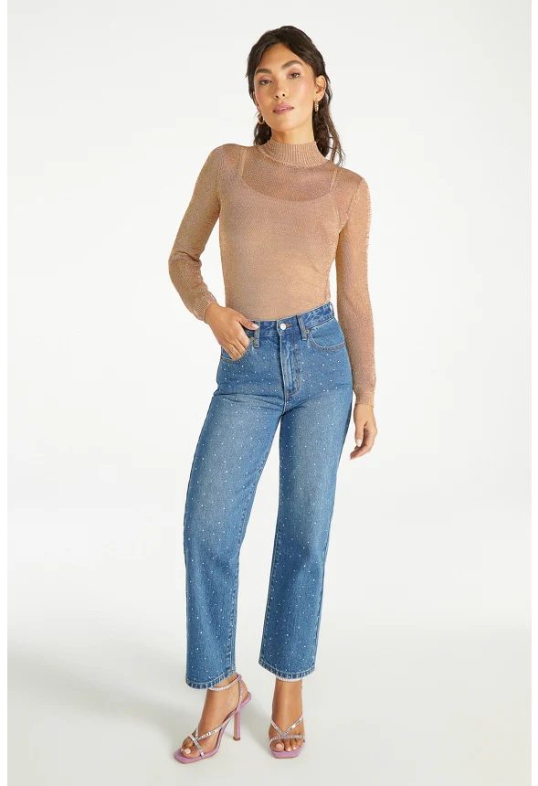 Mock Neck Party Top - Image 2