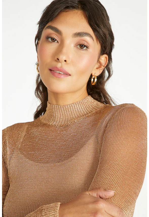 Mock Neck Party Top - Image 4
