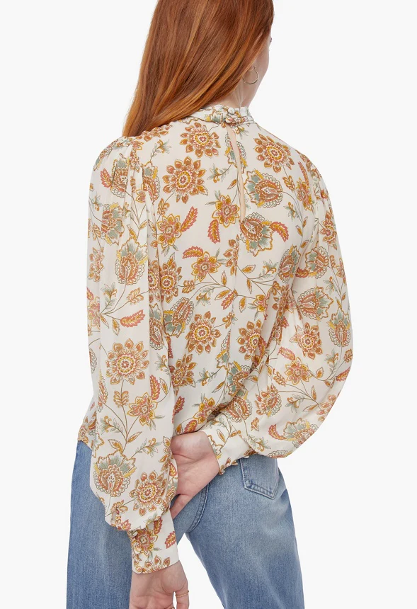 Mock Neck Ruched Blouse - Image 2
