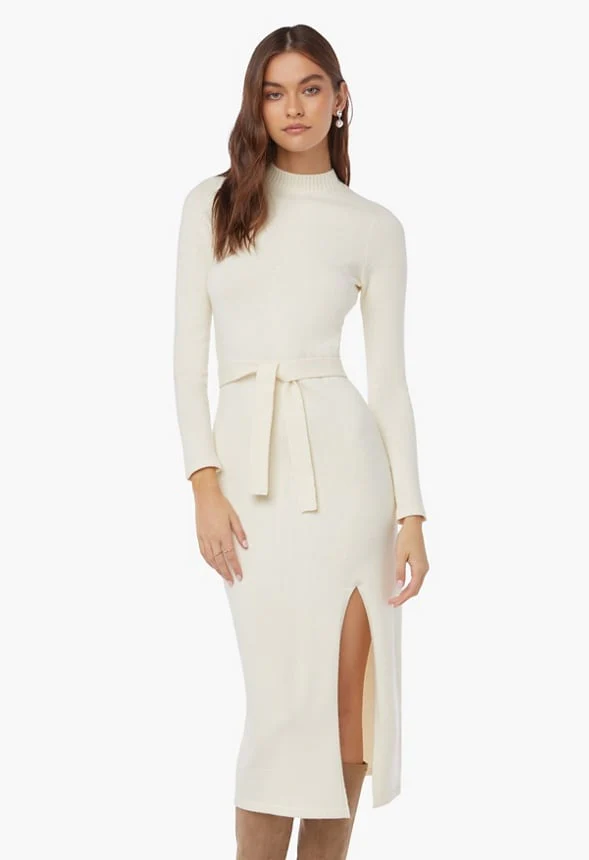 Mock Neck Sweater Midi Dress - Image 2