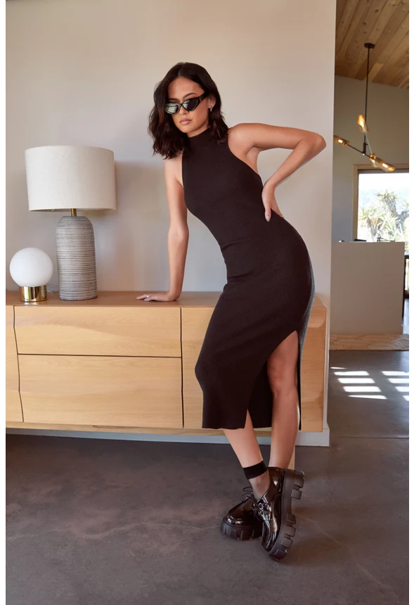 Mock Neck Sweater Midi Dress - Image 7