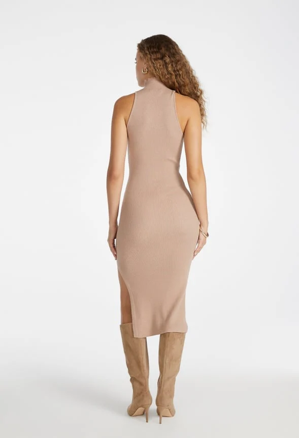 Mock Neck Sweater Midi Dress - Image 2