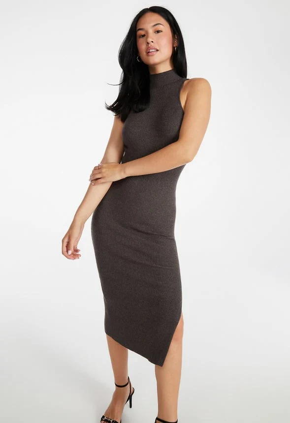 Mock Neck Sweater Midi Dress - Image 3