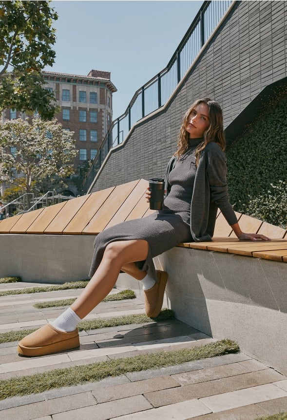 Mock Neck Sweater Midi Dress - Image 6