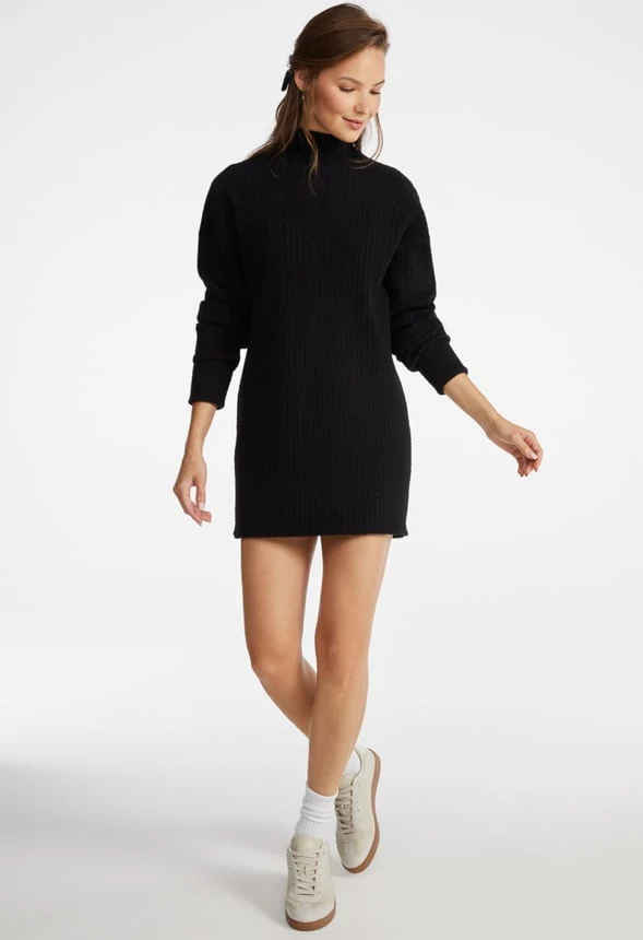 Mock Neck Sweater Mini Dress - Image 5