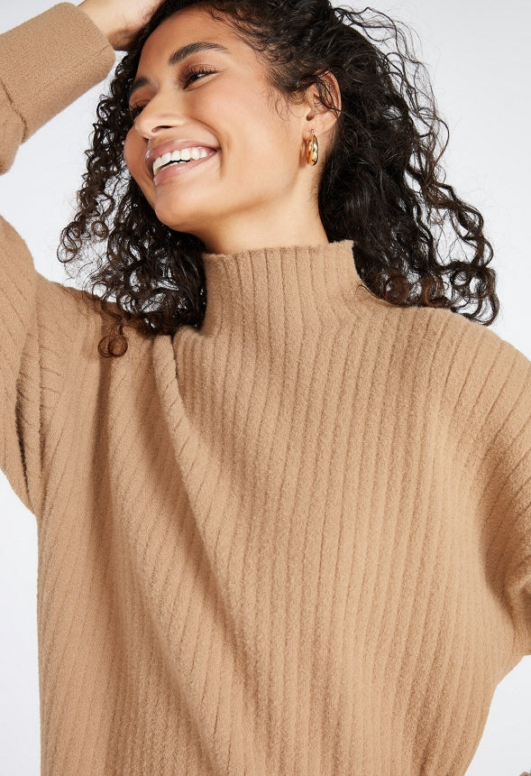 Mock Neck Sweater Mini Dress - Image 3