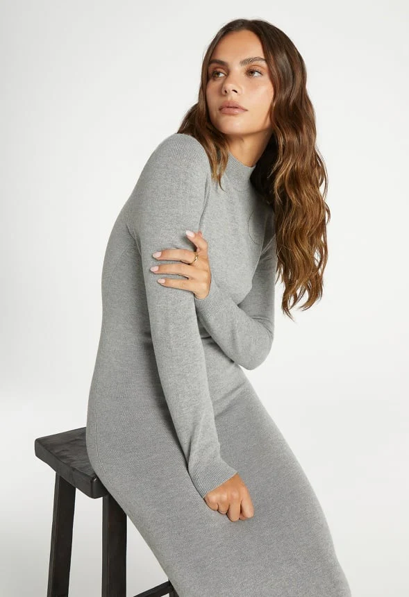 Mockneck Long Sleeve Maxi Dress - Image 3