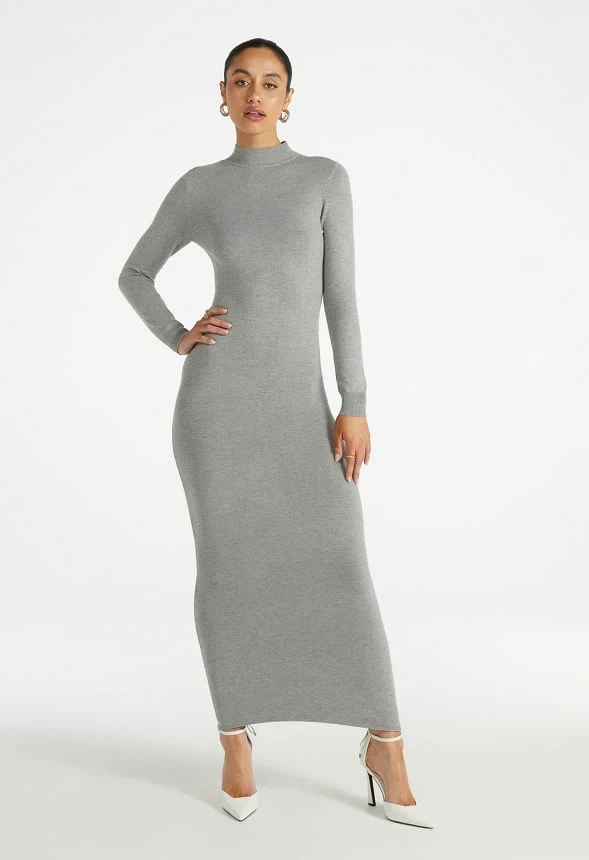 Mockneck Long Sleeve Maxi Dress - Image 4