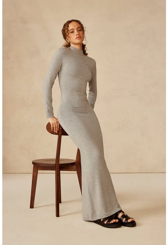 Mockneck Long Sleeve Maxi Dress - Image 6