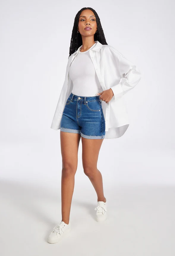 Monroe High-Waisted Curvy Tummy Tamer Shorts - Image 4