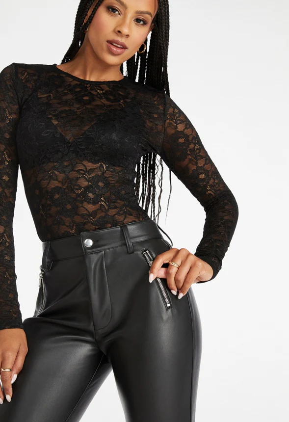 Moto Faux Leather Skinny Leggings - Image 4